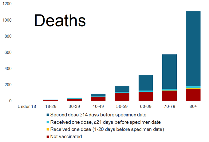 Deaths from vaccine breakthrough cases